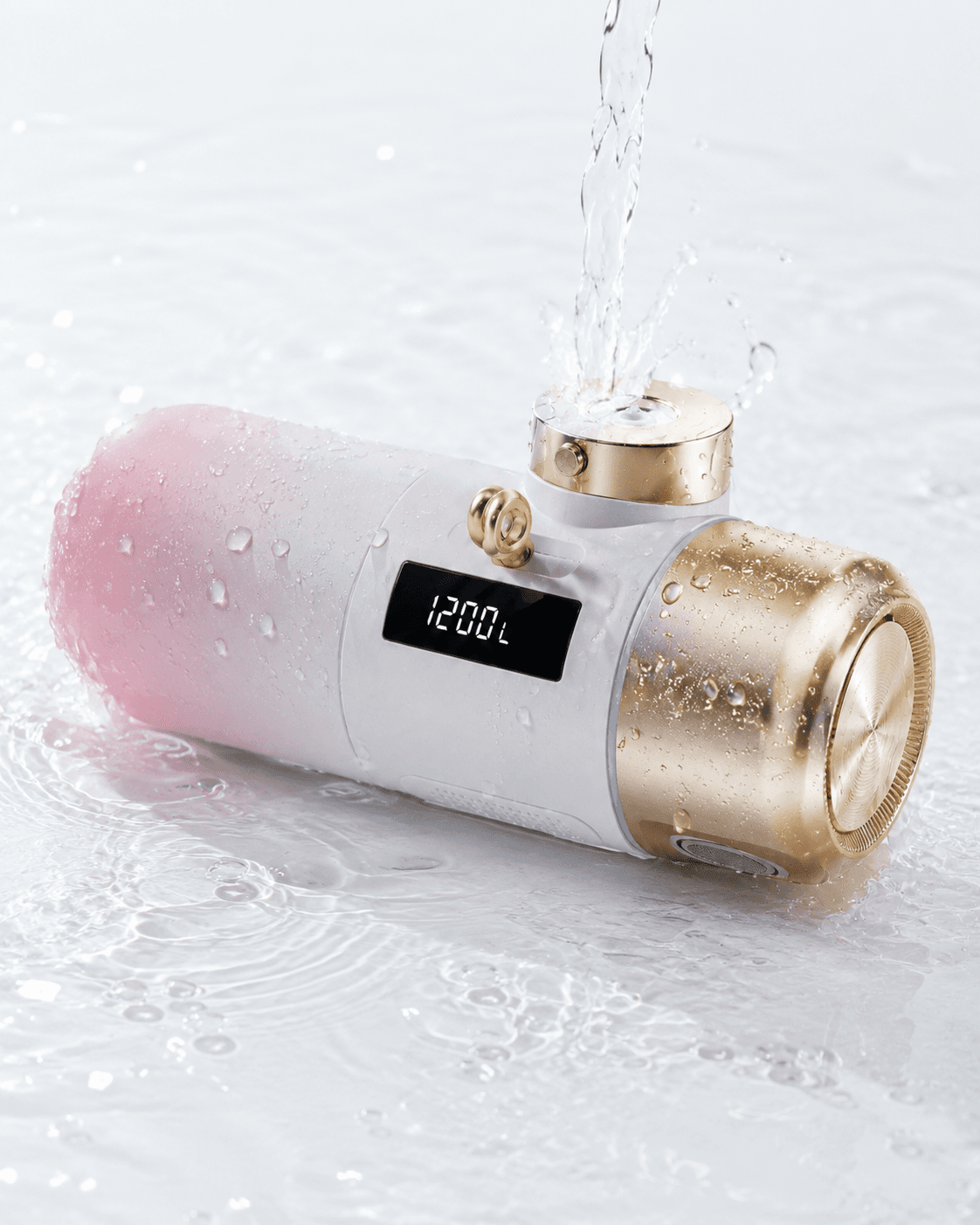 Yoshino faucet water filter with a water splash